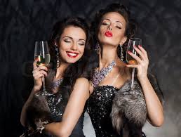 Fine Wine.
Two ladies posing with a glass of fine wine.